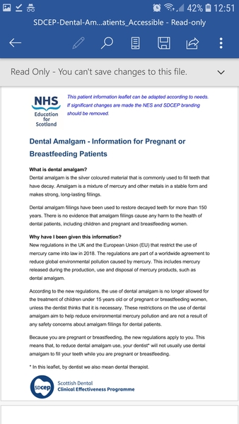 Dental fillings and breastfeeding