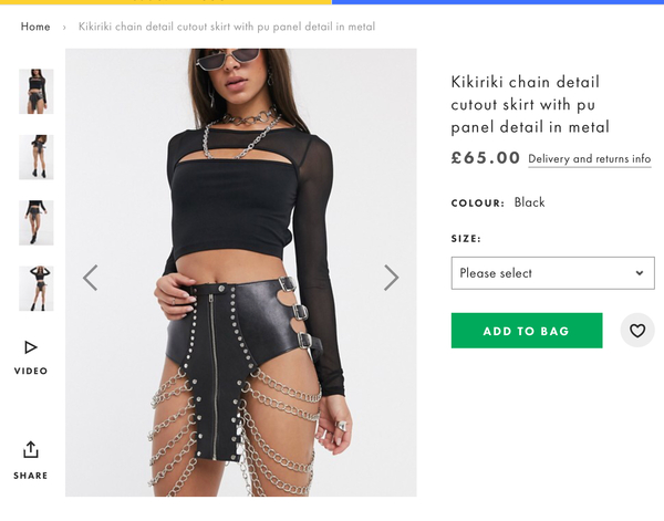 Strange suggestions from ASOS