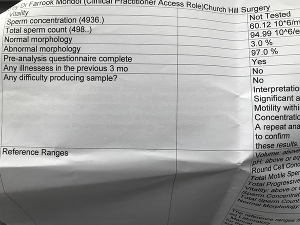Morphology advise in semen test?!