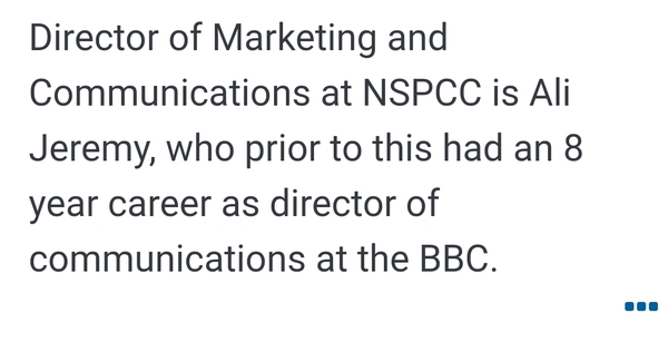 Sacked by the NSPCC on 12th August,