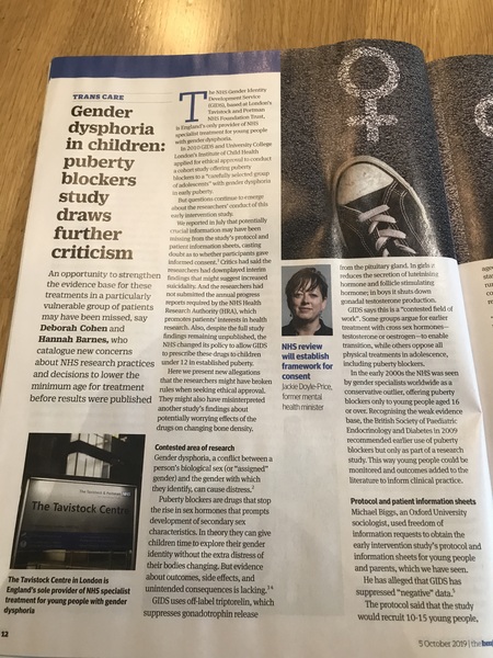 BMJ article on gender dysphoria