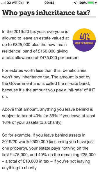 Beneficiaries of a trust and the residual estate