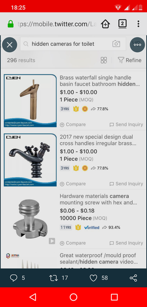 'Hidden bathroom cameras' - a voyeur's market
