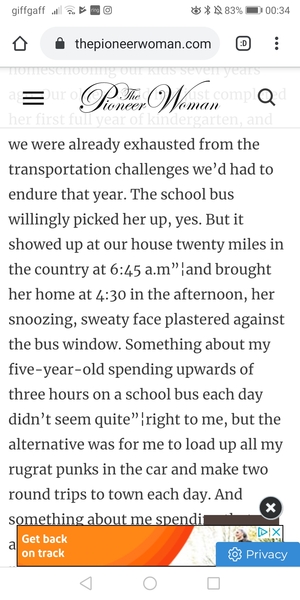 The pioneer Woman, a question for regular watchers?