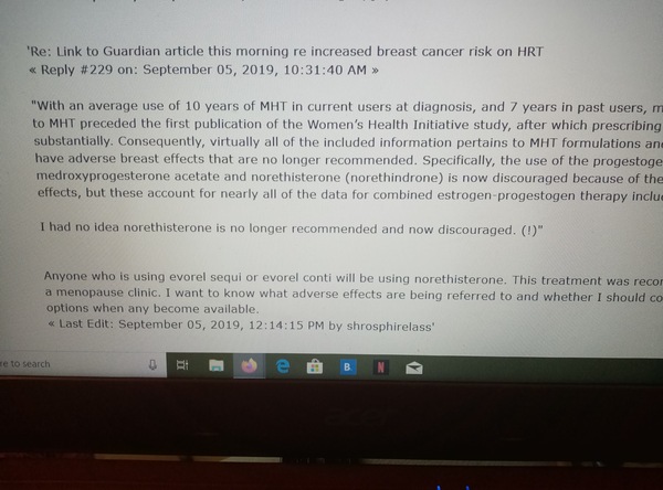 Question re HRT prescription
