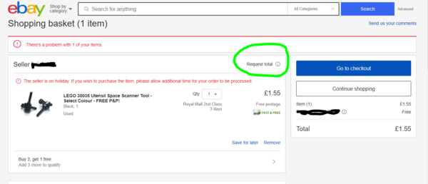 Requesting updated invoice from seller