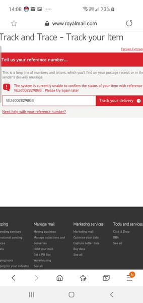 Can anyone help me (successfully!) read this Royal Mail item reference number?