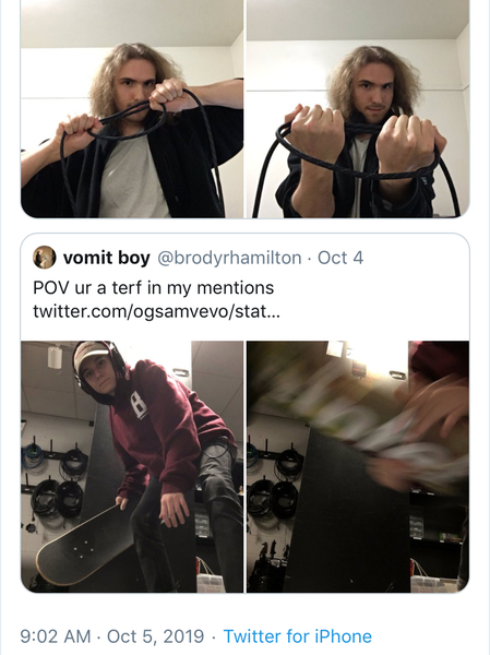 "POV if you're a terf in my mentions"