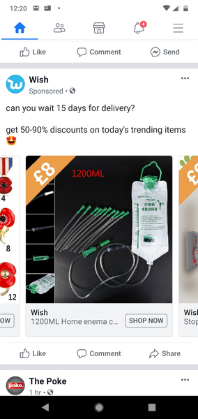 The latest ad you've seen on Wish?