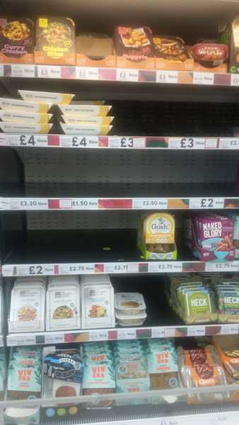 Vegetarian food frequently out of stock