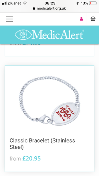 Medical alert bracelet