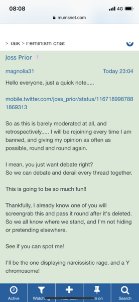 To think Upfield Global (Flora marg) can get stuffed for calling mumsnet a hate site?