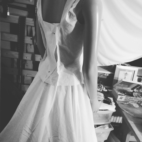 I am exhibiting at a Wedding Fair on Sunday & 2 weeks ago DD challenged me to make a wedding dress