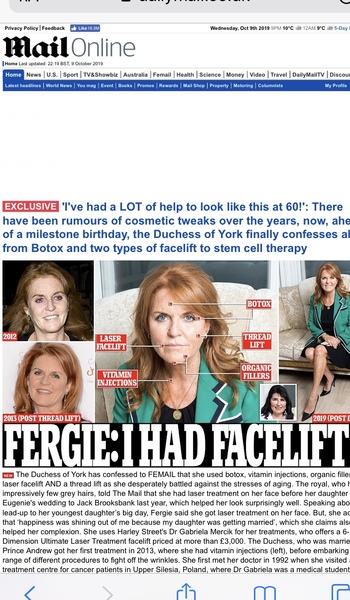 To look at the DM online lead story this evening and think “Hmmm”? (Prince Andrew related.)