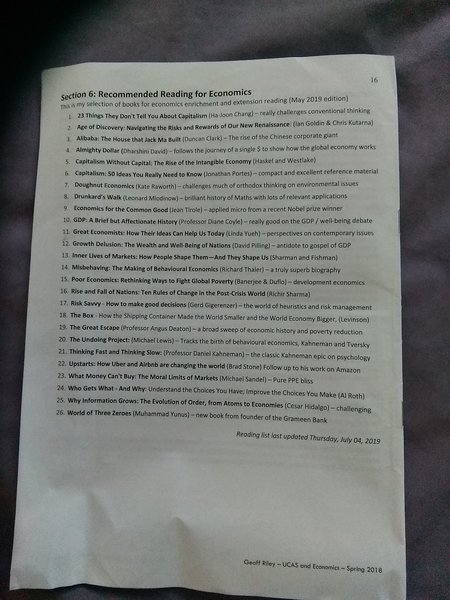 Applying for Economics - what books to read?