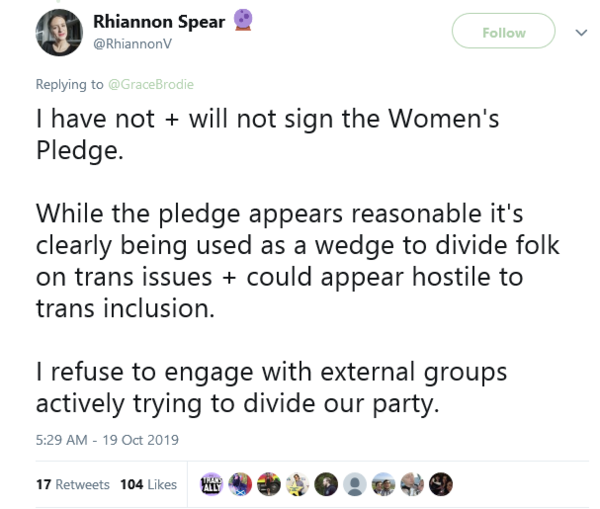 Rhiannon Spear is the new Women's Convenor for the SNP