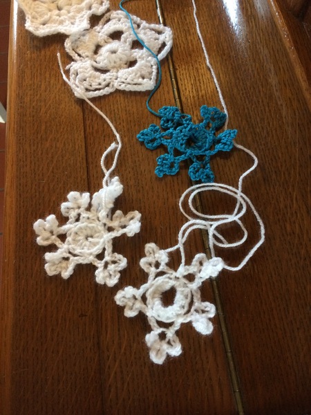 The jump from crochet square to snowflake!
