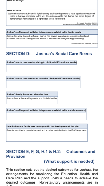 Any EHCP experts - social care section?