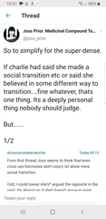 Interesting hypocrisy from the TRAs