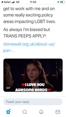 Stonewall helpfully flagging the bias up front