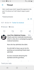 Interesting hypocrisy from the TRAs