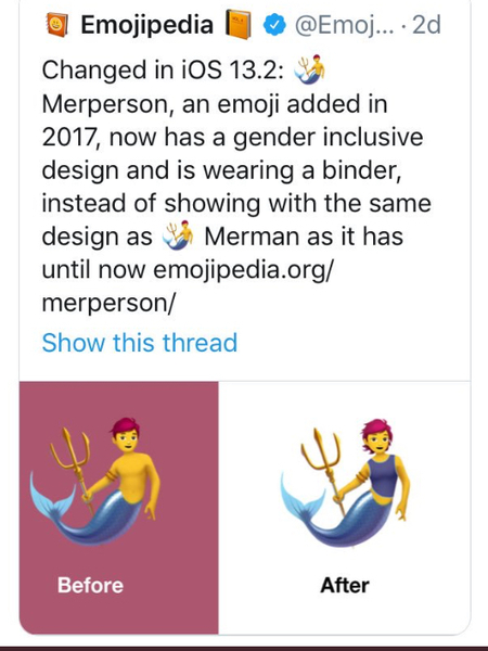The New Merperson Emoji is Wearing a Breast Binder