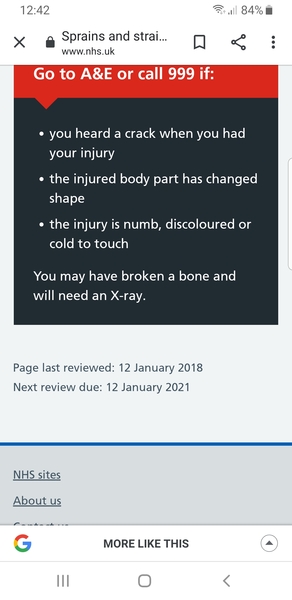 To not want to go to A & E but I can't put weight on my leg!