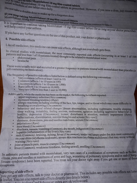 Montelukast / Singulair for treatment of chronic rhinitis and hives?