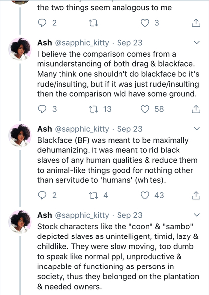 Why is comparing Womanface to Blackface offensive?