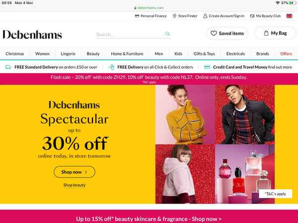 Debenhams code anyone?