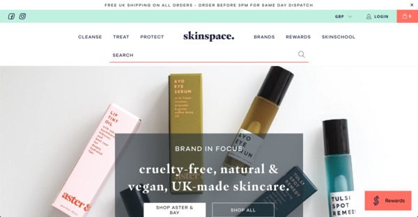 Discover your new skincare favourites with 20% off and free delivery at Skinspace