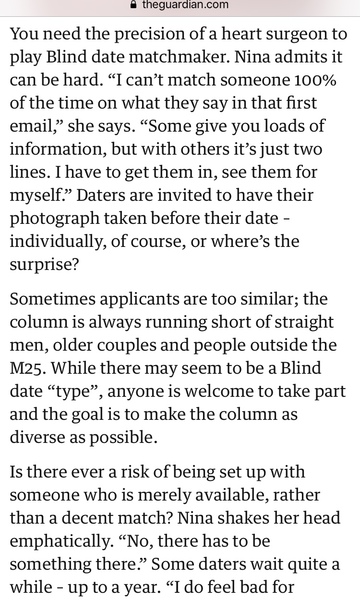 The Guardian... Blind Date 23 November