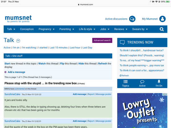 Please stop with the stupid ... in the trending now box