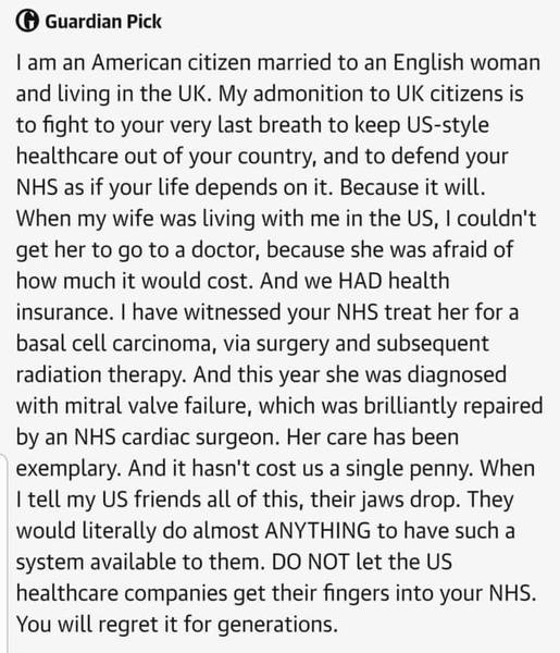 To ask about the American healthcare system?