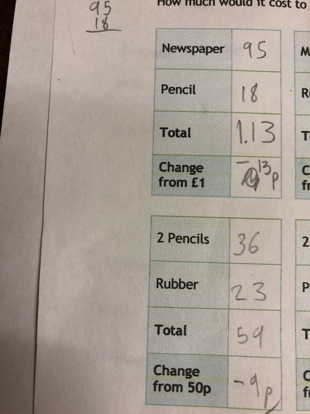 Maths homework year 7