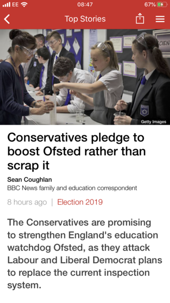 Surprise Ofsted - Tories