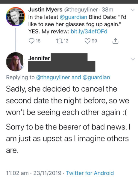 The Guardian... Blind Date 23 November