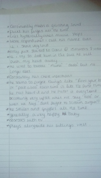 First appt with community paediatrician