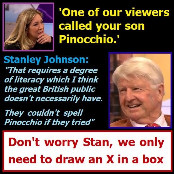 to think most people would understand who Pinnocchio is despite Boris Johnson's dad saying they wouldn't