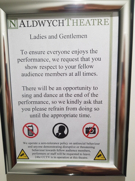 Singing along at a musical to cause such upset?
