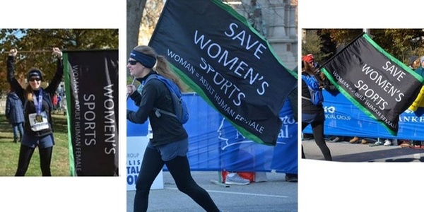 Brava Emily Kaht, who protested male people in women’s sport at the Indianapolis marathon