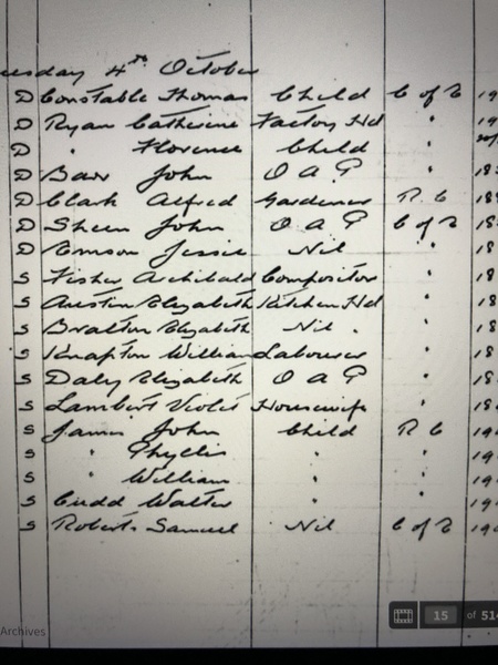 Can anyone decipher this handwriting- workhouse records