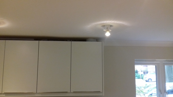 Filling in gap above kitchen cabinets