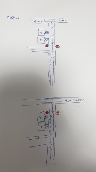 chances of getting no entry sign moved to make part of road two way