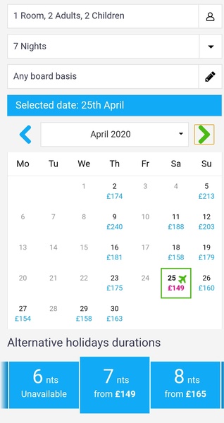 Holiday for a family of 4 for £1000?