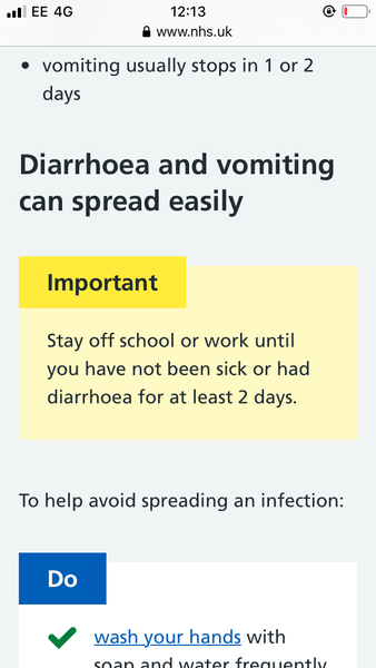Another mum that I know has sent her sick child into school.