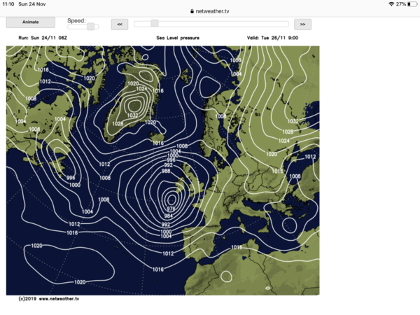 Tropical Storm Sebastien and the UK. Mid week weather warning.