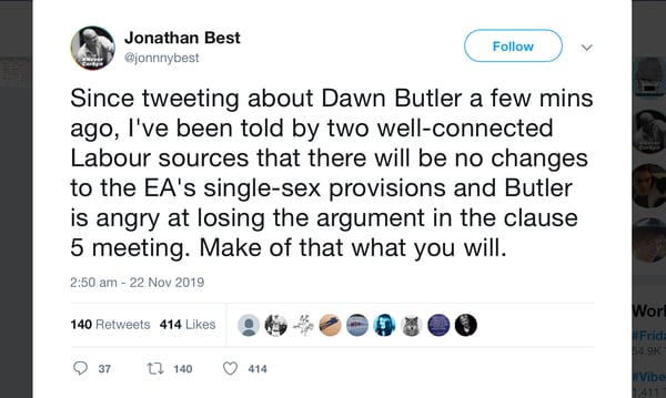 Labour promises to keep single-sex exemptions