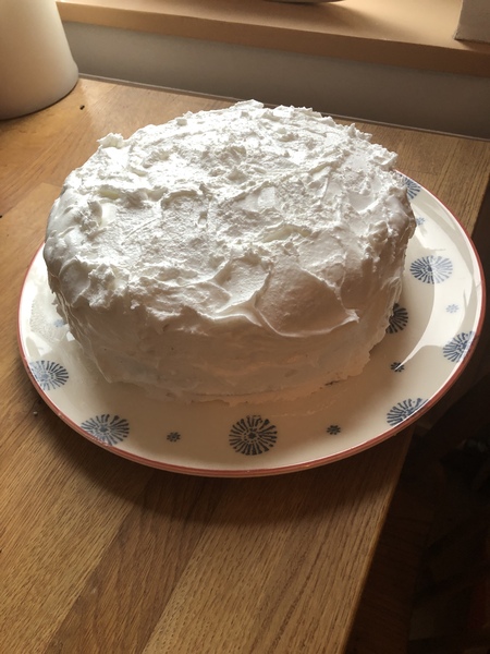 Chocolate cake with white lemon frosting - Josceline Dimbleby?