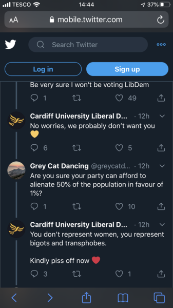Young Liberals make it super easy by calling us TERFs
